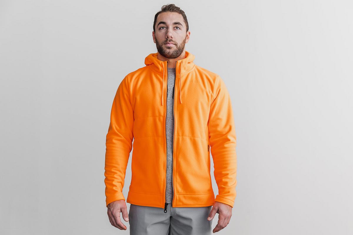 Nobull Arctic Zip-up Neon Men\'s Jackets Orange | Australia (NK3206)